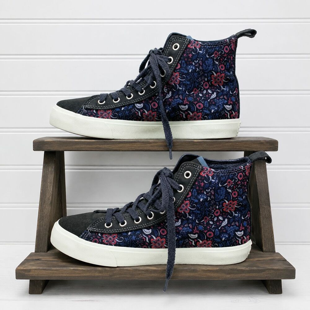 Inkkas Hightop Sneakers Size 5 High Tops Black Floral Casual Comfort Sneakers